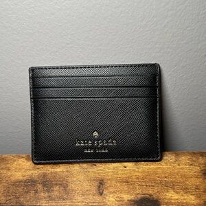 Kate Spade Black Card Holder With Gold Accents